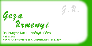 geza urmenyi business card