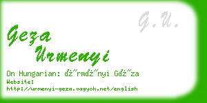 geza urmenyi business card